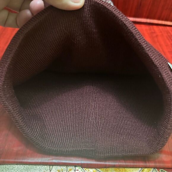 Victorias Secret PINK Burgundy Pom knit Hat - Picture 5 of 6